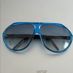 Blue Transparent Aviator Sunglasses